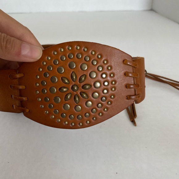 Express Bohemian Brown Leather Belt size Small - Picture 4 of 16